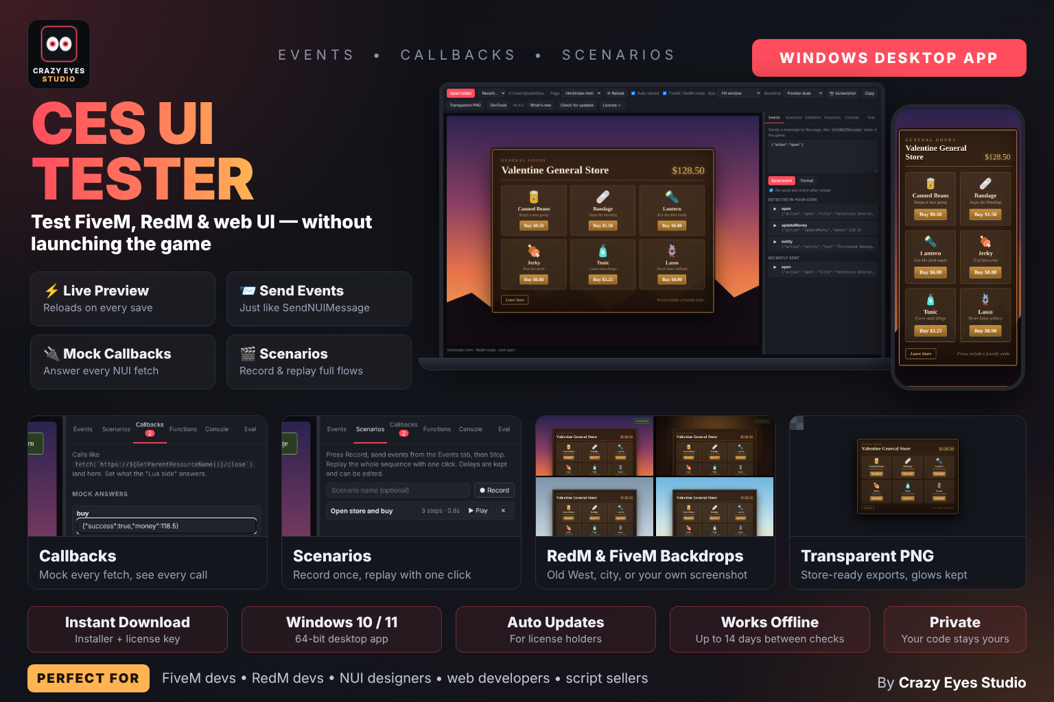 Crazy Eyes UI Tester screenshot